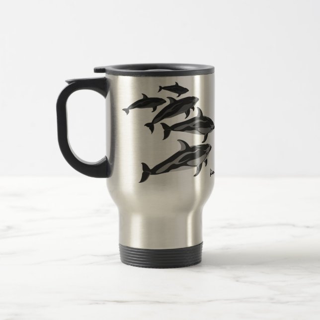 Orca Whale Travel Mug Personalize Killer Whale Mug (Left)