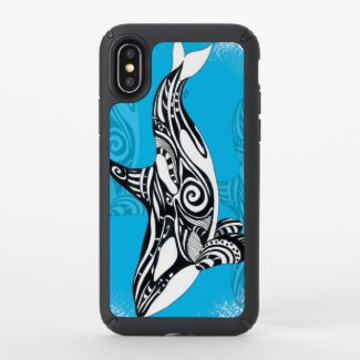 Orca Whale Tribal Art Blue