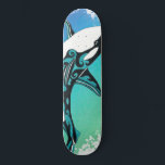 Orca Whale Tribal InkTeal Skateboard<br><div class="desc">orca whale</div>