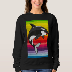 Orca Whale Vintage 80s Retro Sweatshirt