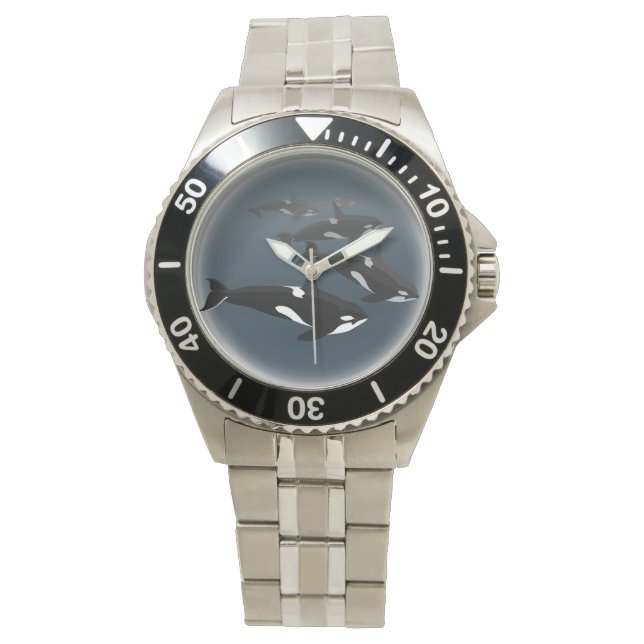 Orca Whale Watch Killer Whale Art Wrist Watch (Front)