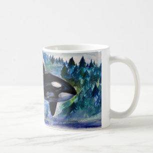 Orca Whale Watercolor Art Mug