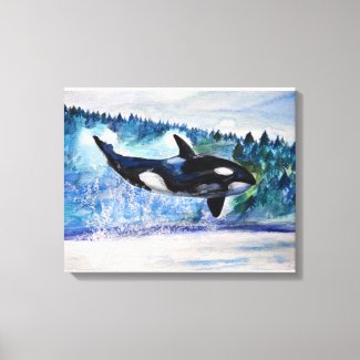 Orca whale watercolor Canvas