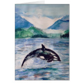 Orca, Whale watercolor drawing Postcard (Front)