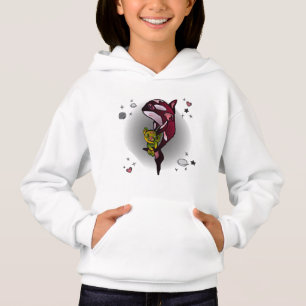 Orca Whale with Teddy Bear in Space Graphic Design Hoodie