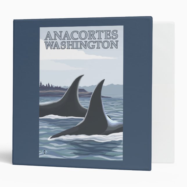 Orca Whales #1 - Anacortes, Washington 3 Ring Binder (Front/Inside)