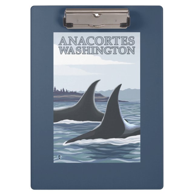 Orca Whales #1 - Anacortes, Washington Clipboard (Front)