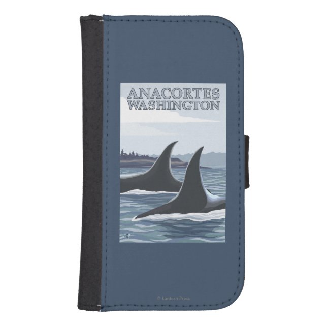 Orca Whales #1 - Anacortes, Washington Samsung Galaxy Wallet Case (Front)