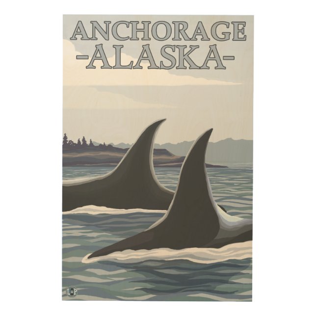 Orca Whales #1 - Anchorage, Alaska Wood Wall Art (Front)