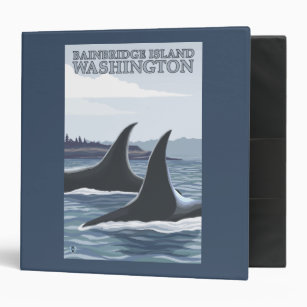 Orca Whales #1 - Bainbridge Island, Washington 3 Ring Binder