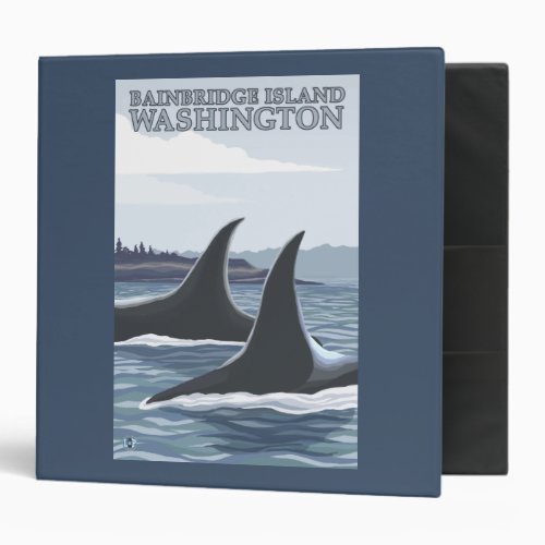 Orca Whales 1 _ Bainbridge Island Washington 3 Ring Binder