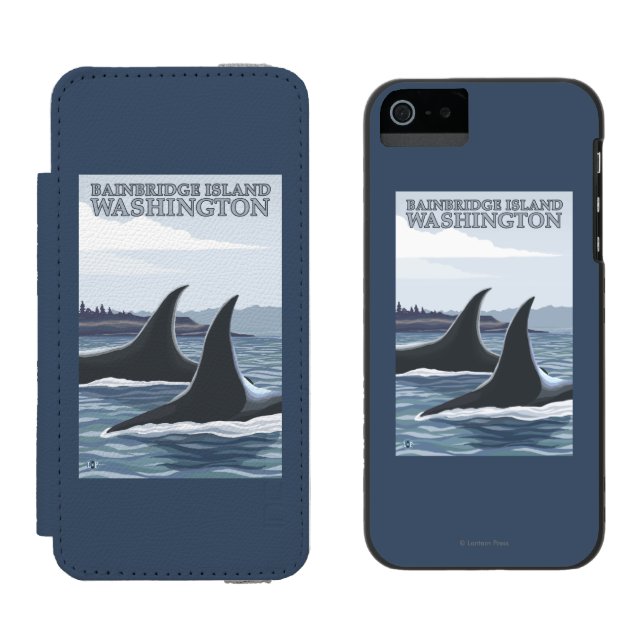 Orca Whales #1 - Bainbridge Island, Washington Incipio iPhone Wallet Case (Side by Side)