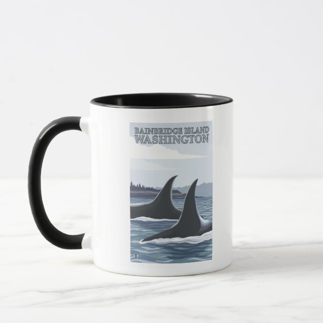 Orca Whales #1 - Bainbridge Island, Washington Mug (Left)