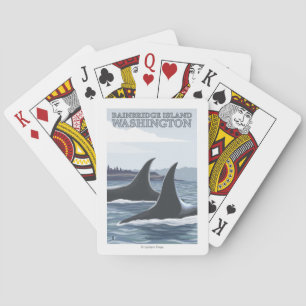Orca Whales #1 - Bainbridge Island, Washington Poker Cards