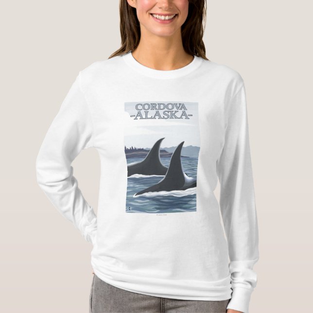 Orca Whales #1 - Cordova, Alaska T-Shirt (Front)