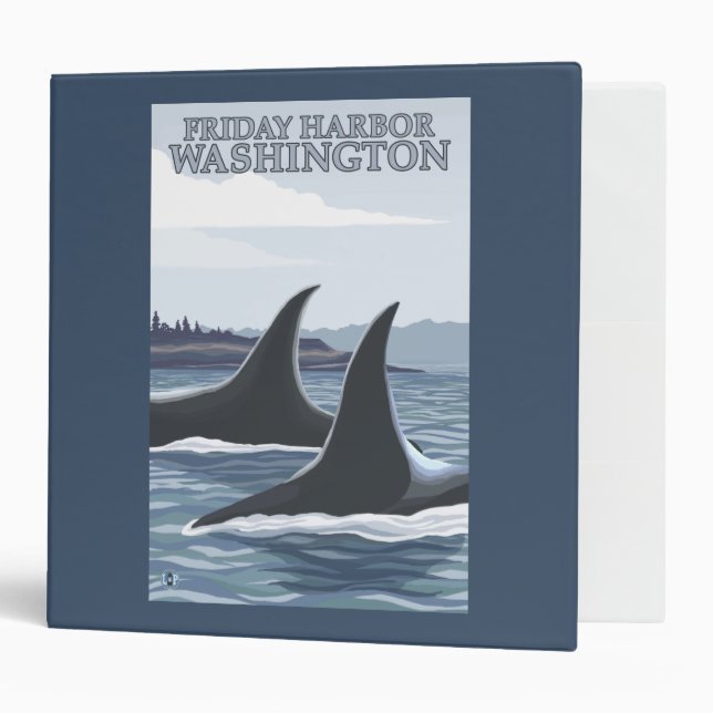 Orca Whales #1 - Friday Harbor, Washington 3 Ring Binder (Front/Inside)
