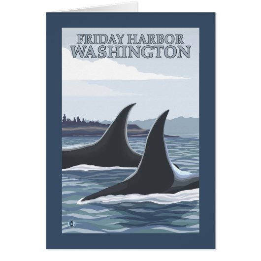 Orca Whales #1 - Friday Harbor, Washington Cards (Front)