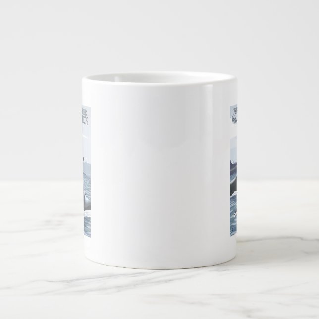 Orca Whales #1 - Friday Harbor, Washington Large Coffee Mug (Front)