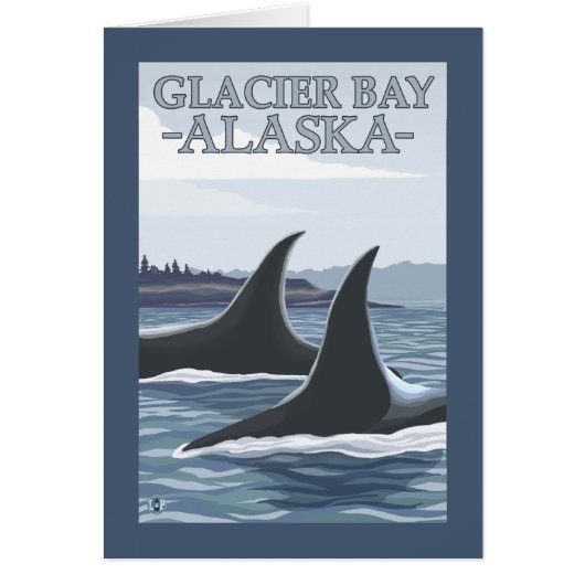 Orca Whales #1 - Glacier Bay, Alaska Cards (Front)