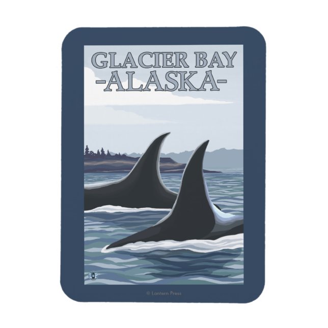 Orca Whales #1 - Glacier Bay, Alaska Magnet (Vertical)