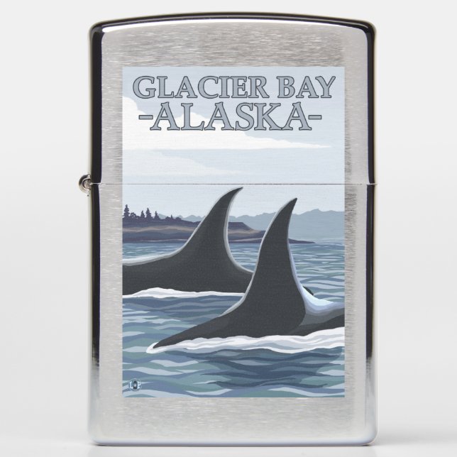 Orca Whales #1 - Glacier Bay, Alaska Zippo Lighter (Front)