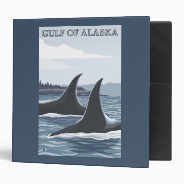 Orca Whales #1 - Gulf of Alaska 3 Ring Binder (Front/Inside)