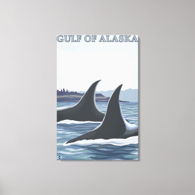Orca Whales #1 - Gulf of Alaska Canvas Print (Front)