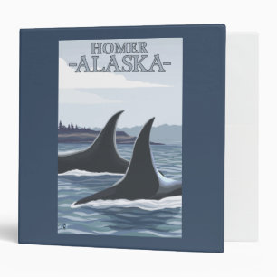 Orca Whales #1 - Homer, Alaska 3 Ring Binder