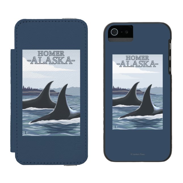 Orca Whales #1 - Homer, Alaska Incipio iPhone Wallet Case (Side by Side)