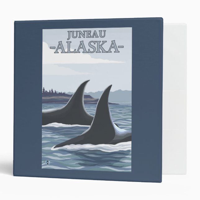 Orca Whales #1 - Juneau, Alaska 3 Ring Binder (Front/Inside)