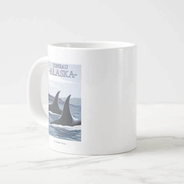 Orca Whales #1 - Juneau, Alaska Giant Coffee Mug (Front Left)