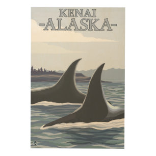 Orca Whales #1 - Kenai, Alaska Wood Wall Art