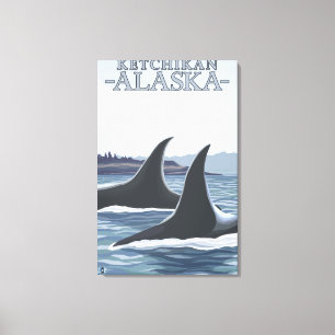 Orca Whales #1 - Ketchikan, Alaska Canvas Print