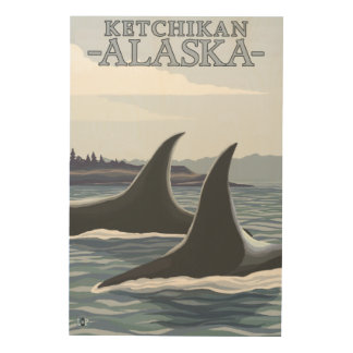 Orca Whales #1 - Ketchikan, Alaska Wood Wall Art