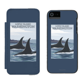 Orca Whales #1 - Lopez, Washington iPhone SE/5/5s Wallet Case
