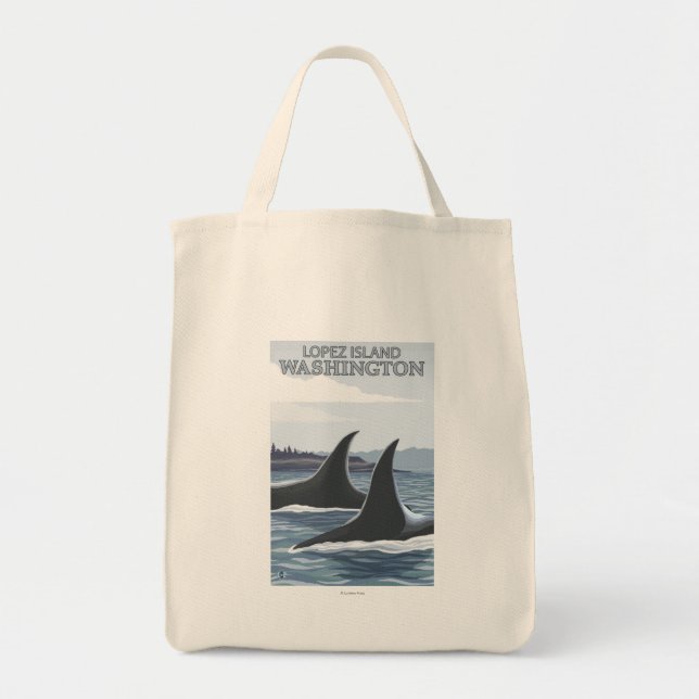 Orca Whales #1 - Lopez, Washington Tote Bag (Front)