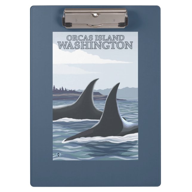Orca Whales #1 - Orcas Island, Washington Clipboard (Front)