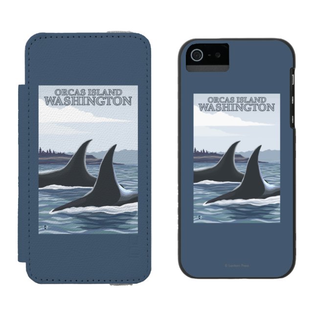 Orca Whales #1 - Orcas Island, Washington Incipio iPhone Wallet Case (Side by Side)