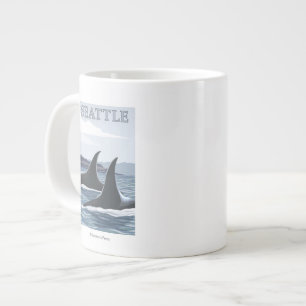Orca Whales #1 - Seattle, Washington Giant Coffee Mug
