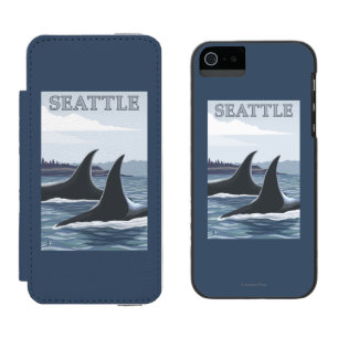 Orca Whales #1 - Seattle, Washington Wallet Case For iPhone SE/5/5s