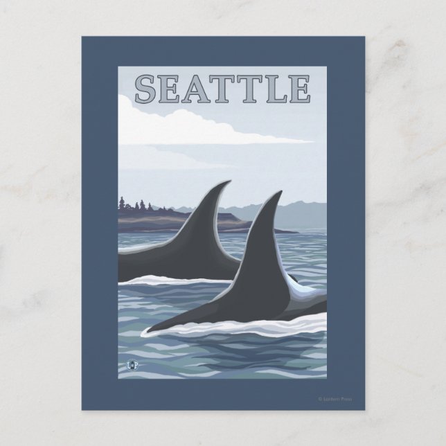Orca Whales #1 - Seattle, Washington Postcard (Front)