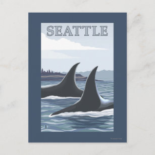 Orca Whales #1 - Seattle, Washington Postcard