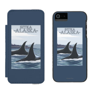 Orca Whales #1 - Sitka, Alaska Wallet Case For iPhone SE/5/5s