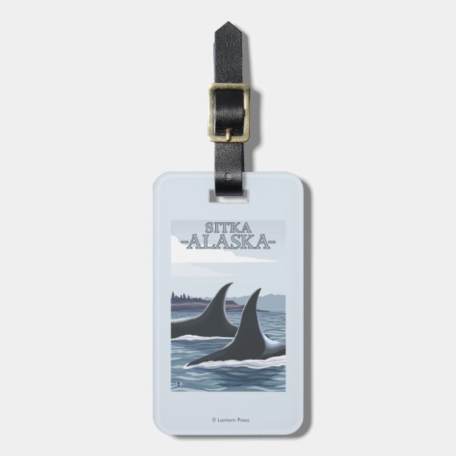 Orca Whales #1 - Sitka, Alaska Luggage Tag (Front Vertical)