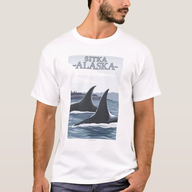 Orca Whales #1 - Sitka, Alaska T-Shirt (Front)