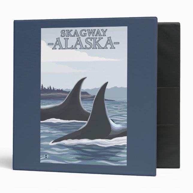 Orca Whales #1 - Skagway, Alaska 3 Ring Binder (Front/Inside)