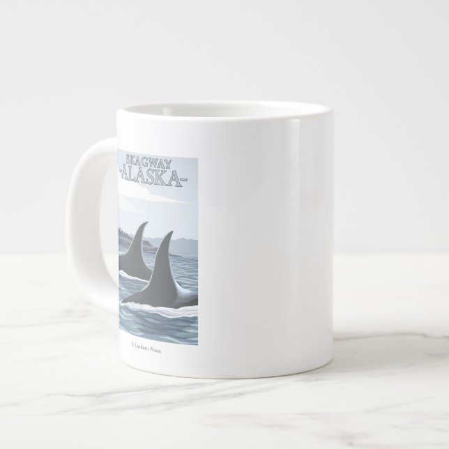 Orca Whales #1 - Skagway, Alaska Large Coffee Mug (Front Left)