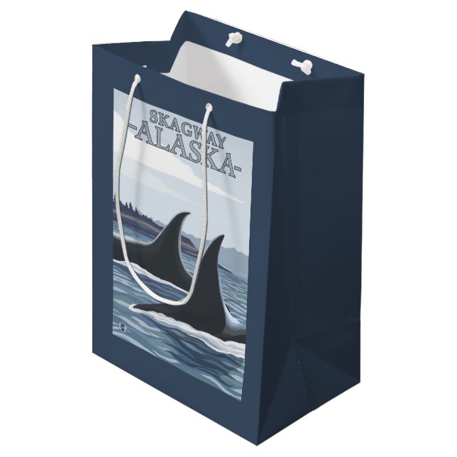 Orca Whales #1 - Skagway, Alaska Medium Gift Bag (Front Angled)