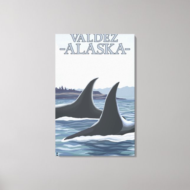 Orca Whales #1 - Valdez, Alaska Canvas Print (Front)