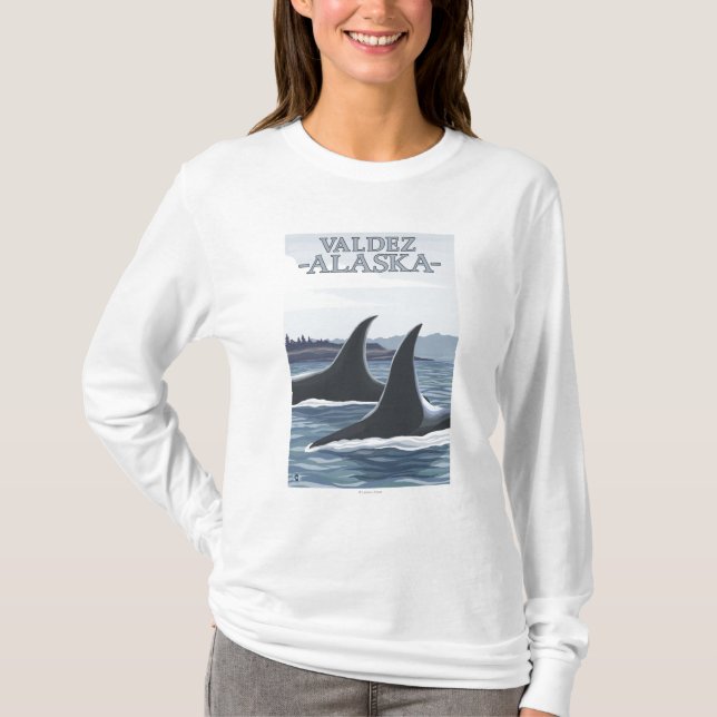 Orca Whales #1 - Valdez, Alaska T-Shirt (Front)